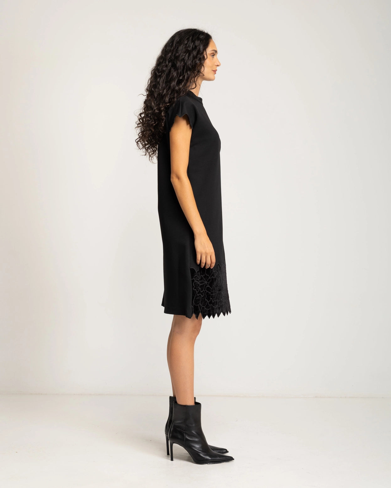Brenna Embroidered Black Dress by NIZA