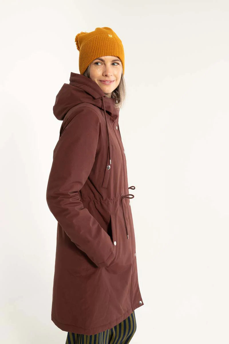 Danenora water-repellent Parka in Dark Bordeaux by Danefae