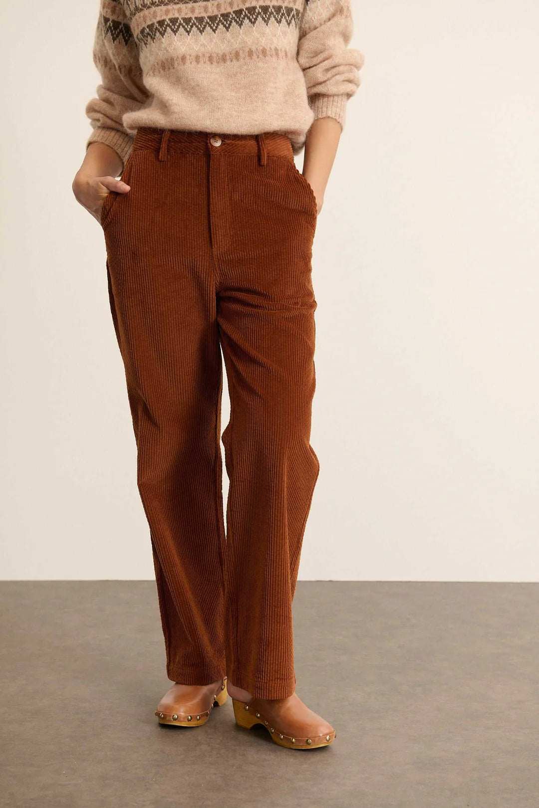 Classic Corduroy Trousers in Cinnamon by GARANCE PARIS