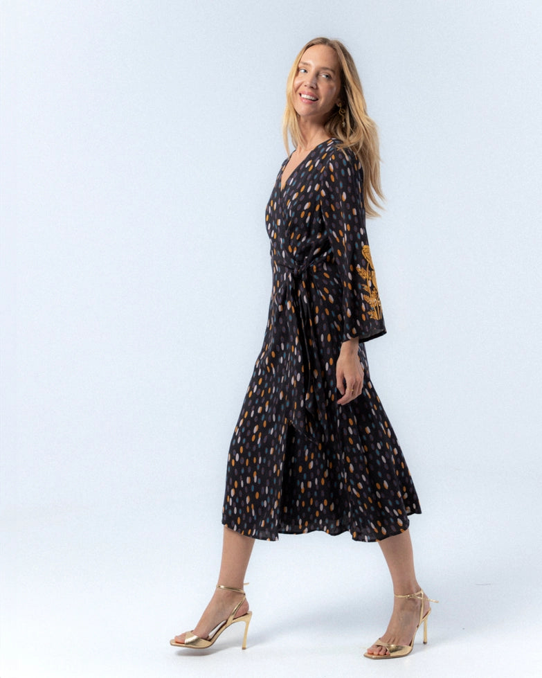 Alejandra Polka-Dot Midi Dress by NIZA