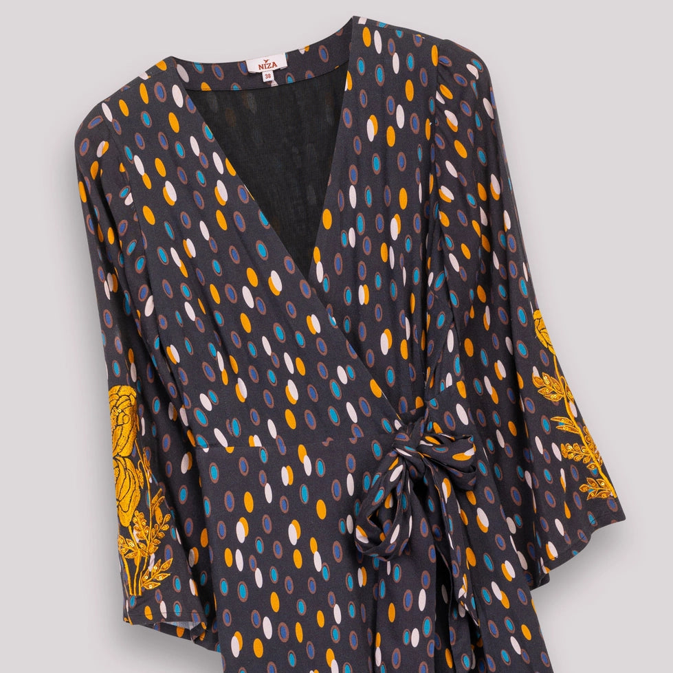 Alejandra Polka-Dot Midi Dress by NIZA