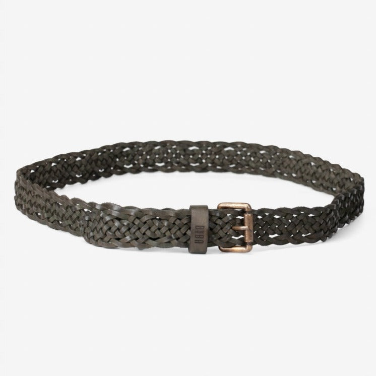 Columbia Leather Belt in Khaki Green by BIBA