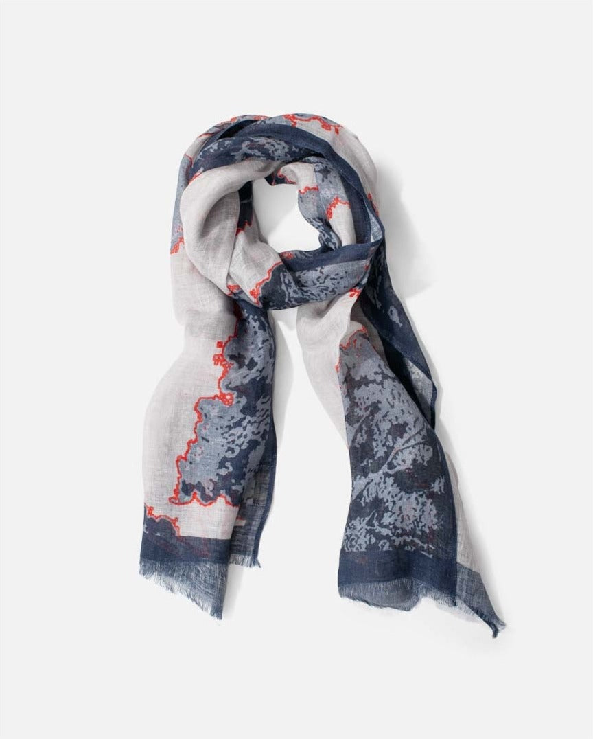 Linen foulard in blue tones by BIBA