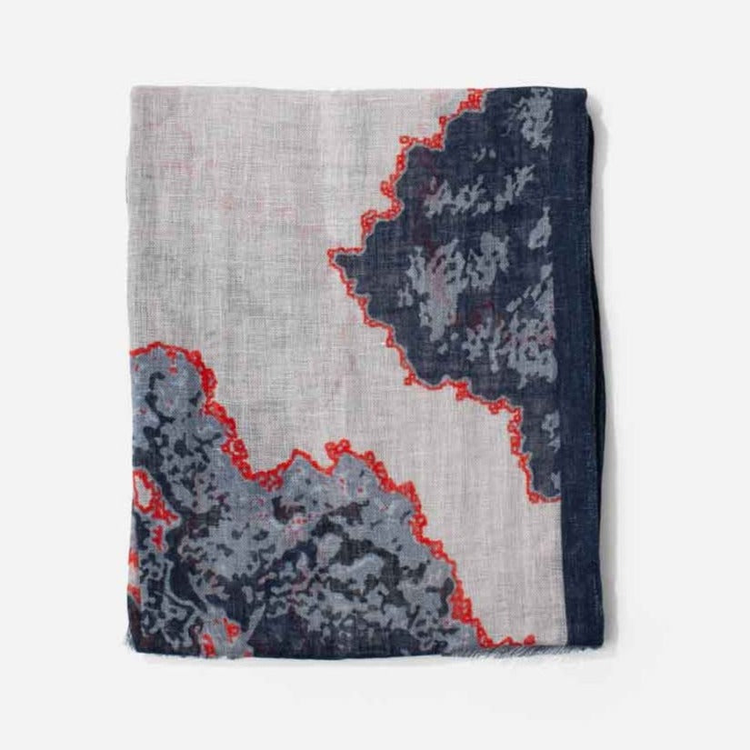 Linen foulard in blue tones by BIBA