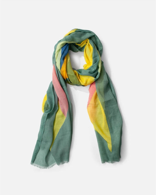 Cotton foulard in Green, Yellow and Pink tones by BIBA