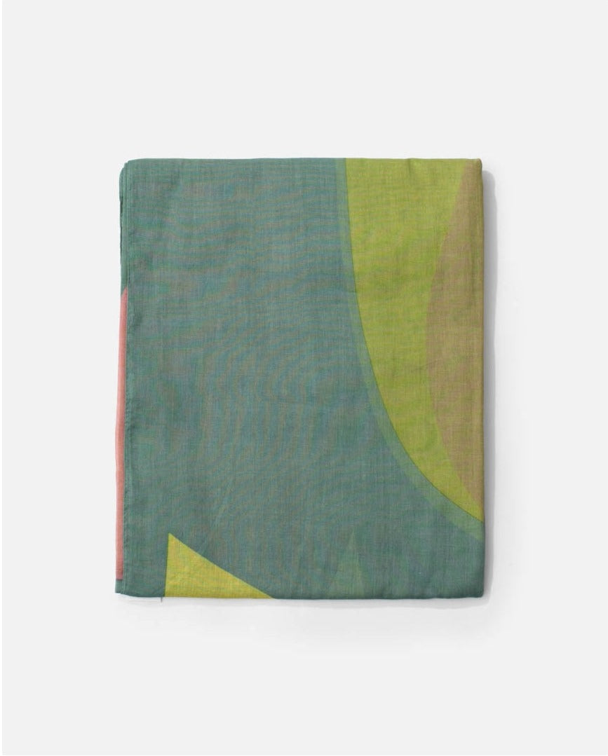 Cotton foulard in Green, Yellow and Pink tones by BIBA