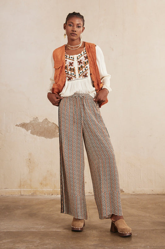 Geometric Print Straight Trouser by NKN