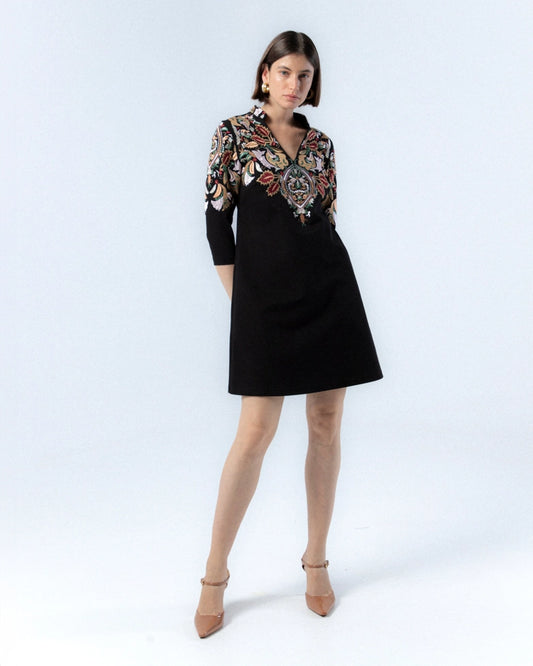 Carmina Embroidered Short Dress by NIZA