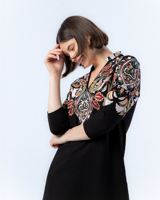 Carmina Embroidered Short Dress by NIZA