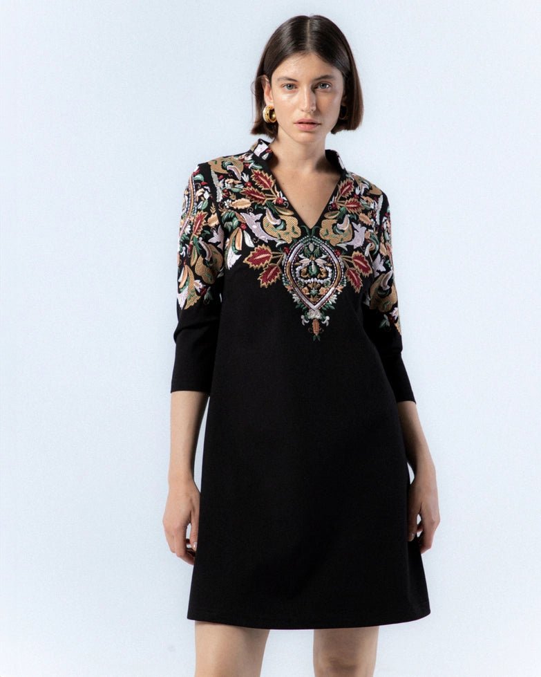 Carmina Embroidered Short Dress by NIZA