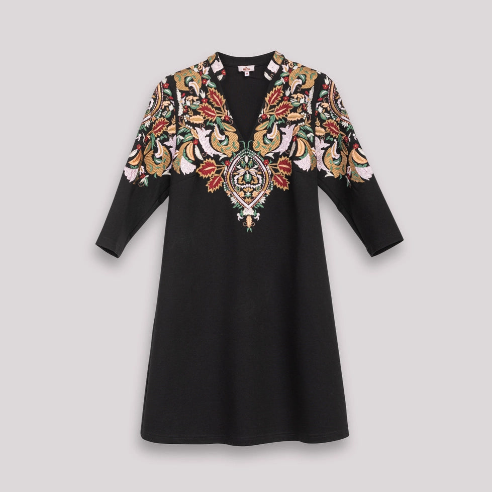 Carmina Embroidered Short Dress by NIZA