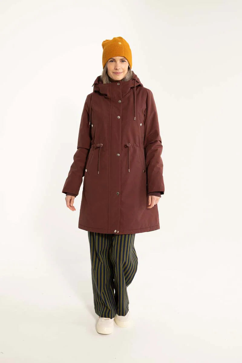 Danenora water-repellent Parka in Dark Bordeaux by Danefae