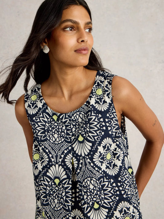Paradise sleeveless top in Blue by White Stuff