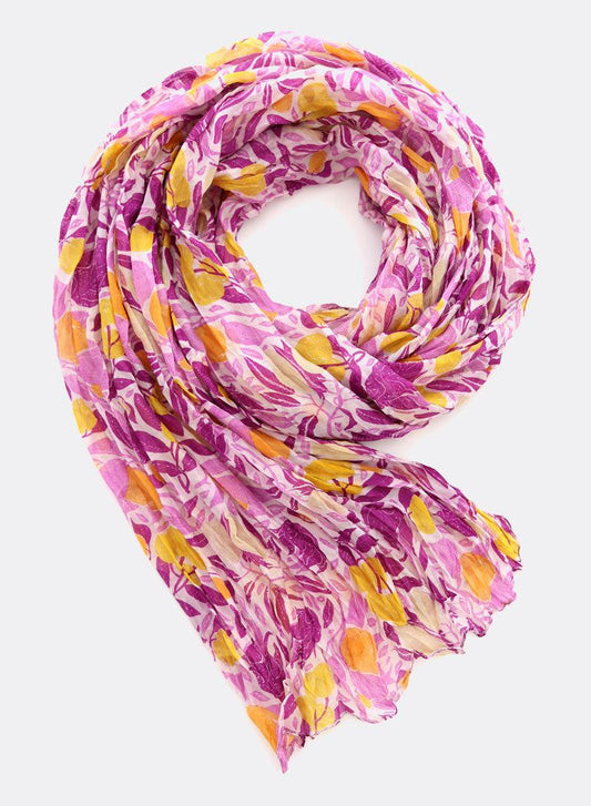 Tropical Purple Silk Scarf by DJIAN