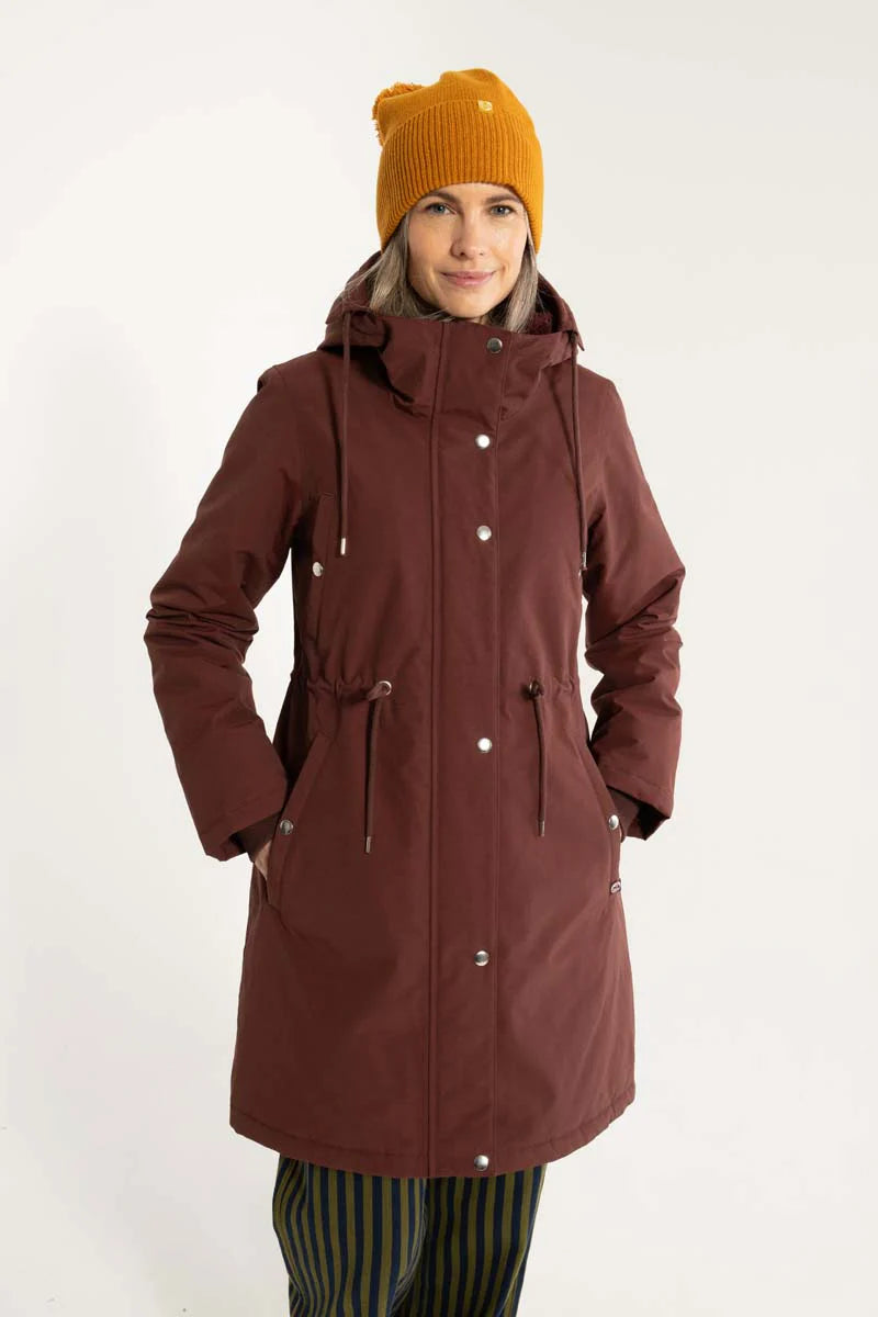 Danenora water-repellent Parka in Dark Bordeaux by Danefae