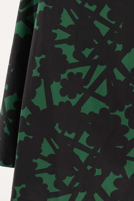 Danebrava Poplin Skirt in Pine-Black Bramble print by Danefae