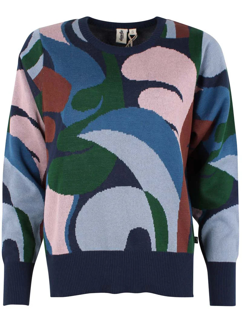 Danefox Navy Jaquard Cotton Sweater by Danefae