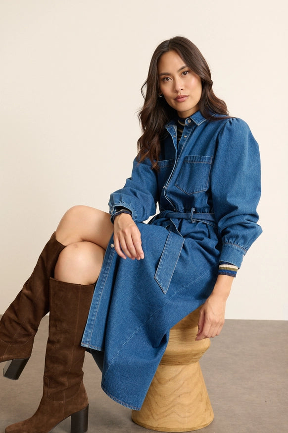 Babette Denim Shirt Dress by GARANCE PARIS