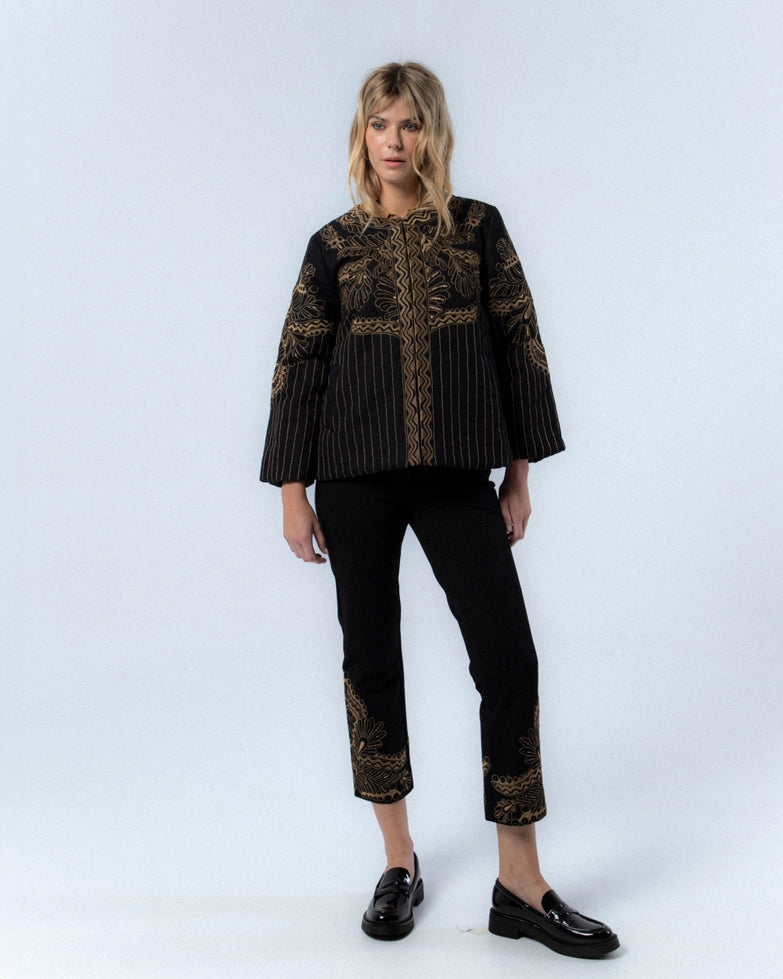 Diana Black Embroidered Jacket by NIZA
