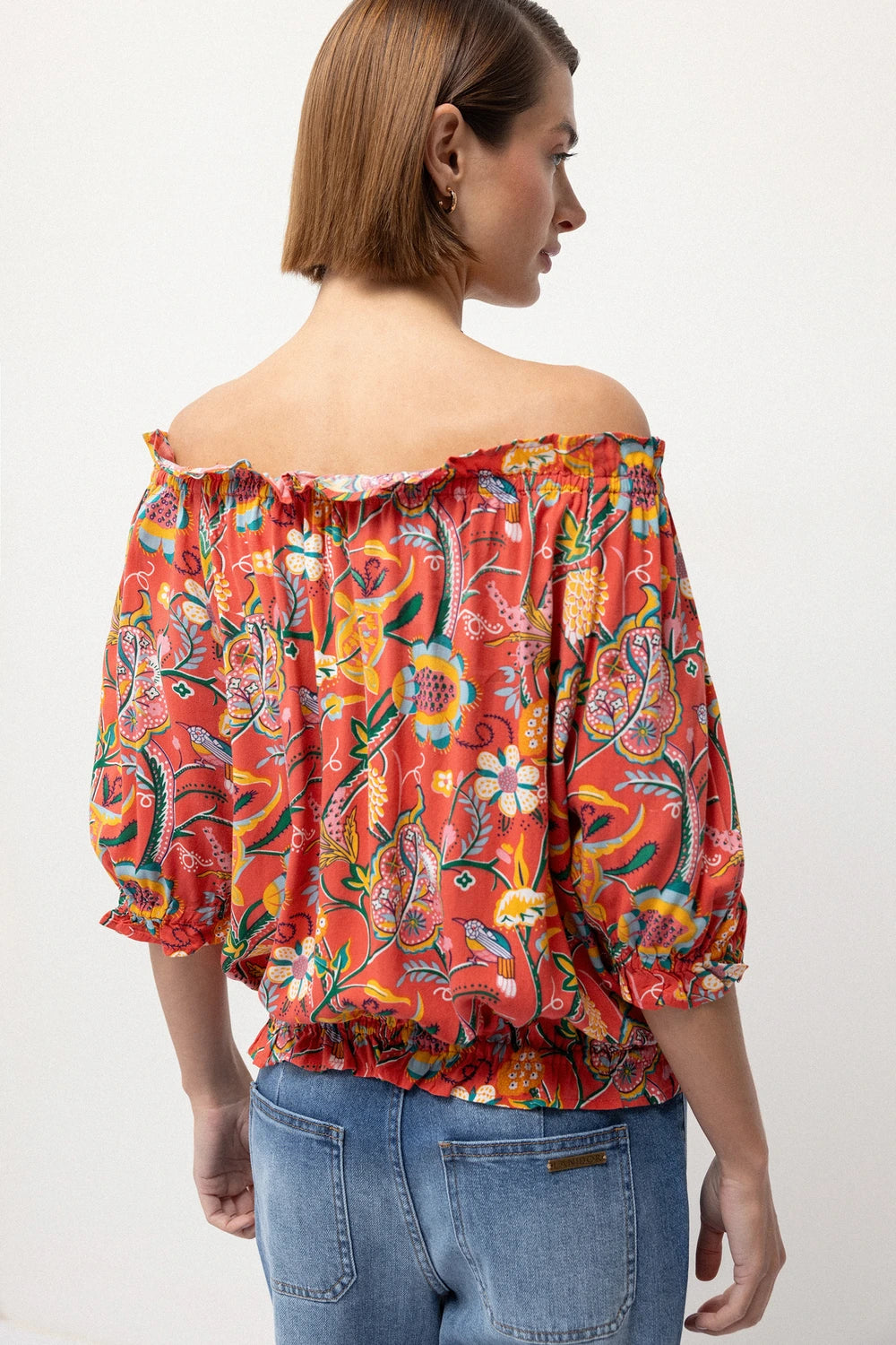 Floral Top in burned orange
