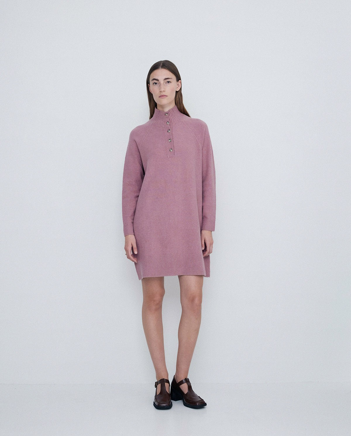 Soft Knit Mini Dress in pink by YERSE