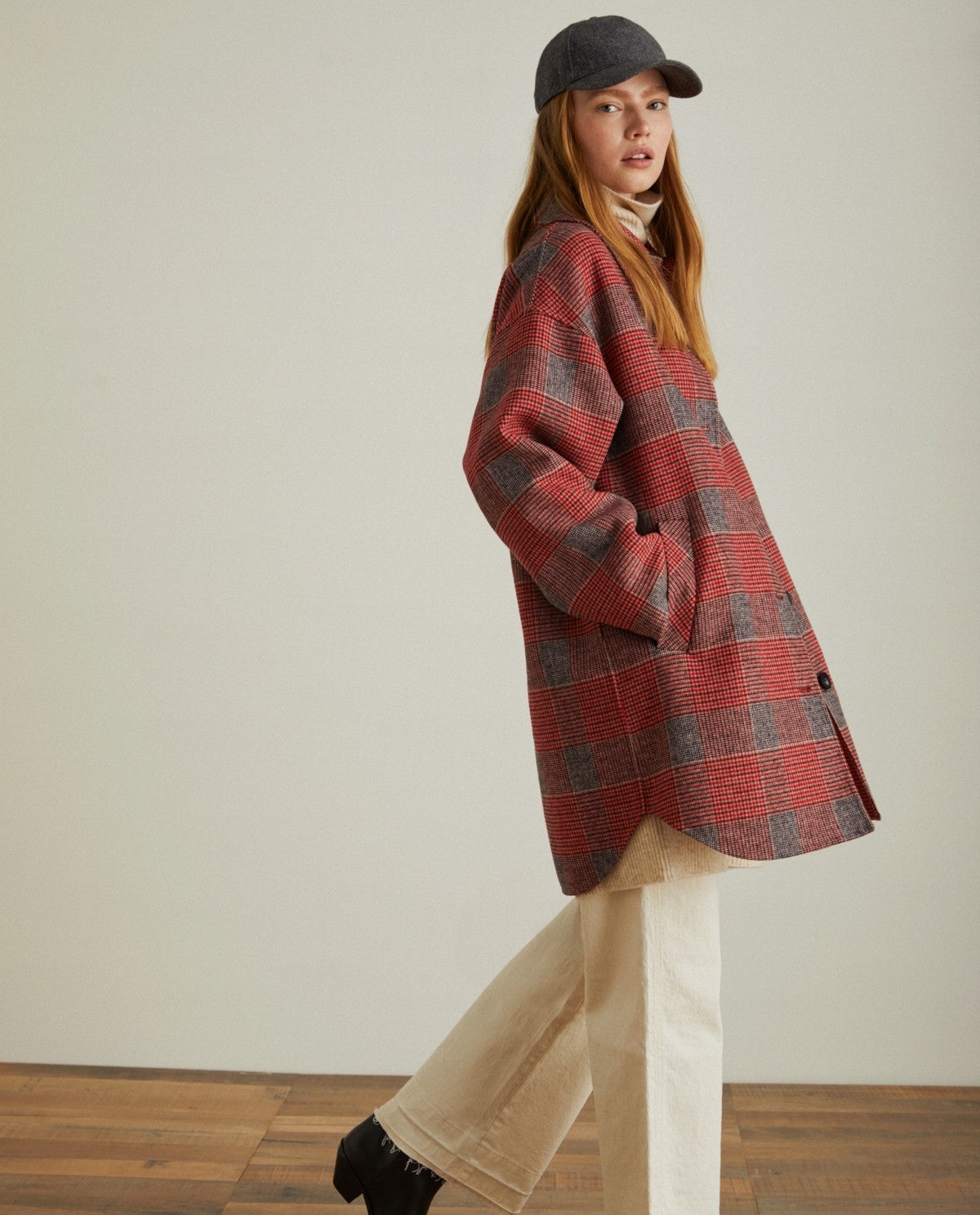 Midi handmade wool-blend coat by YERSE