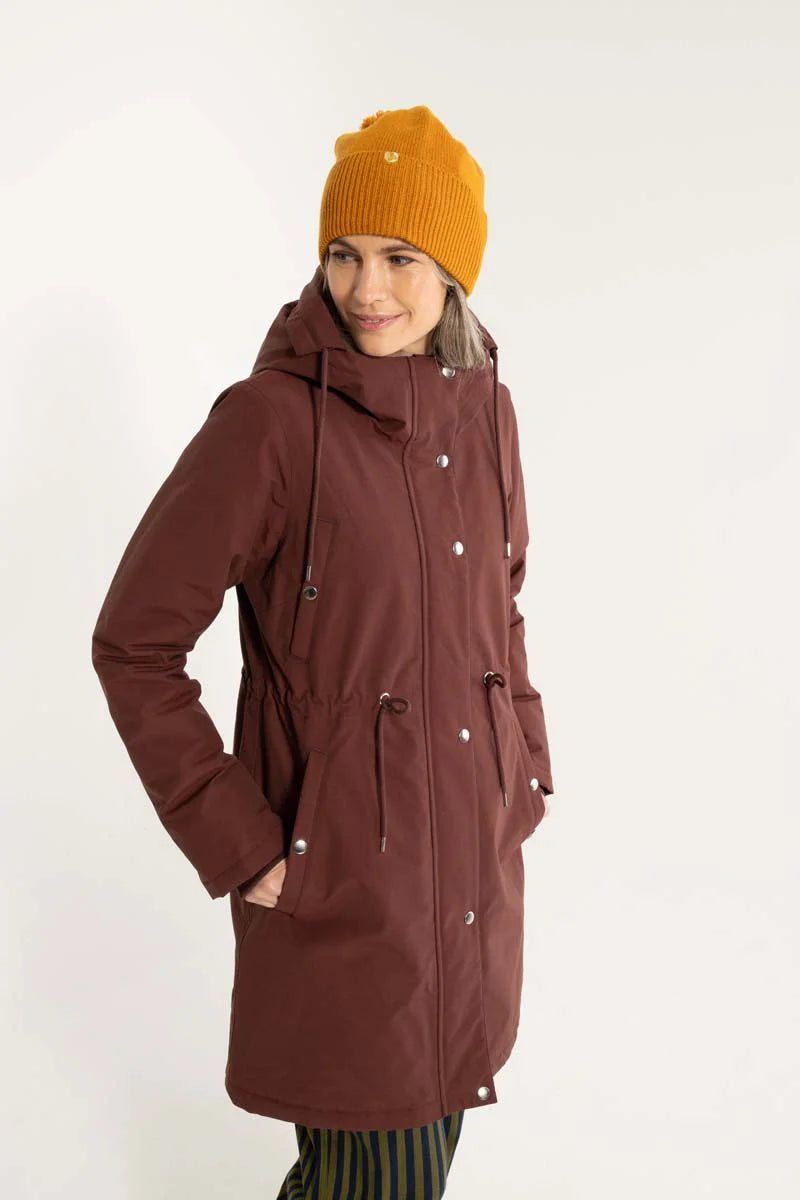 Danenora water-repellent Parka in Dark Bordeaux by Danefae