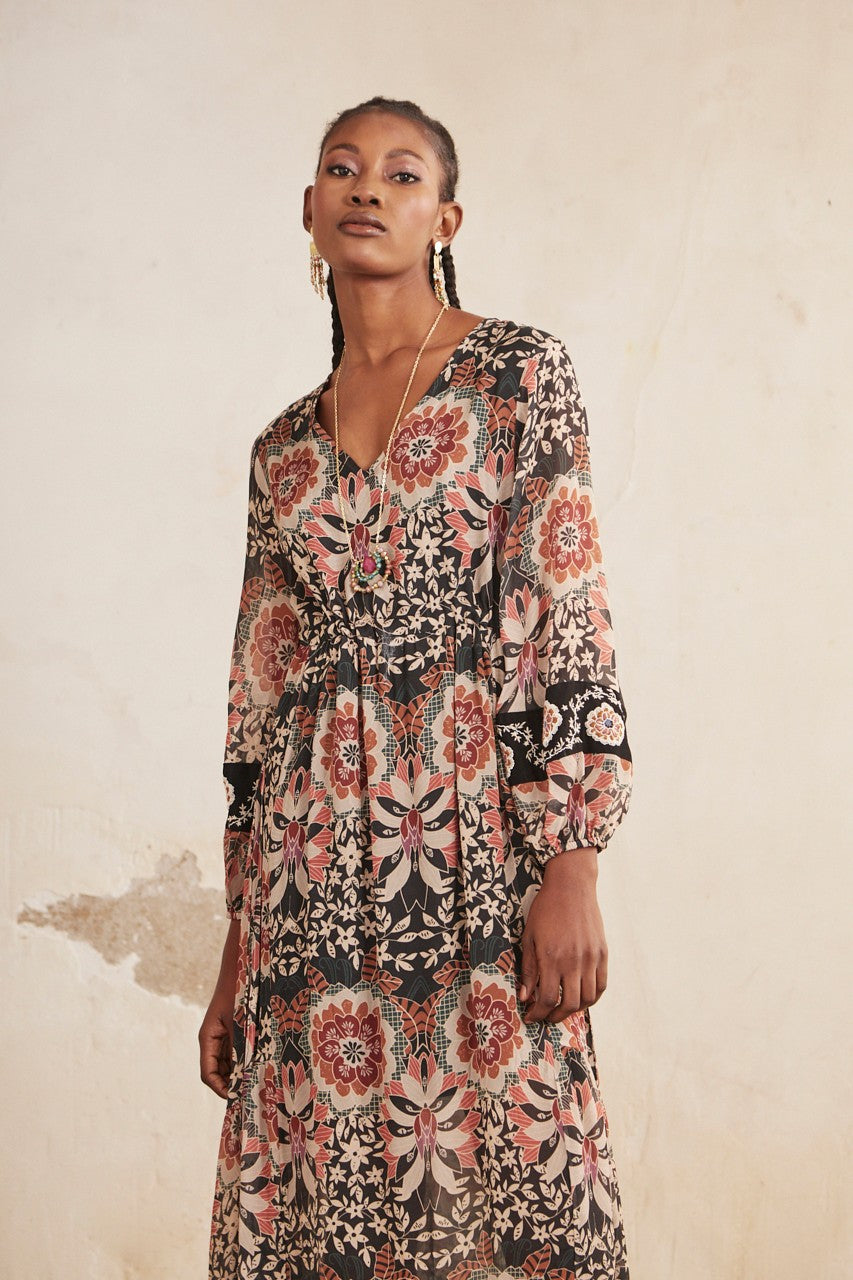 Long Floral Print dress by NKN