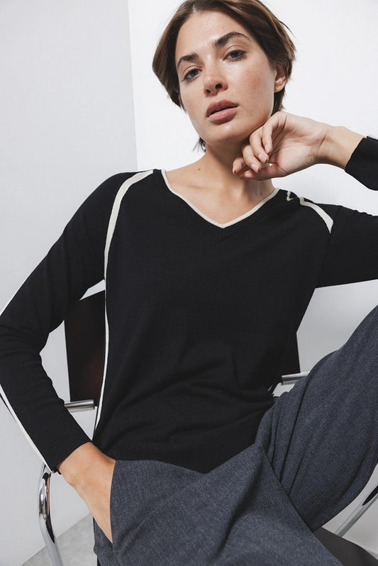 Knit Sweater in Black by LANIDOR
