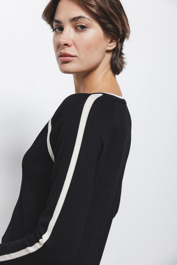 Knit Sweater in Black by LANIDOR