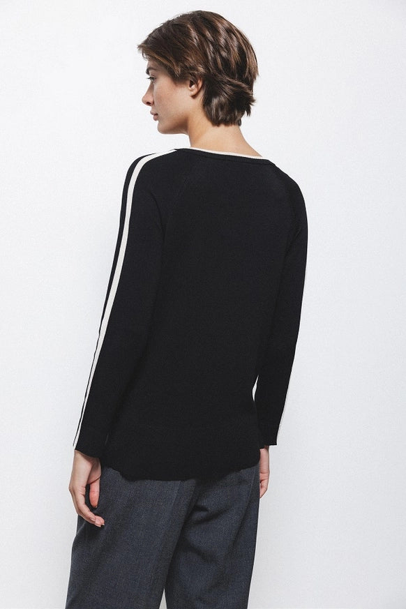 Knit Sweater in Black by LANIDOR