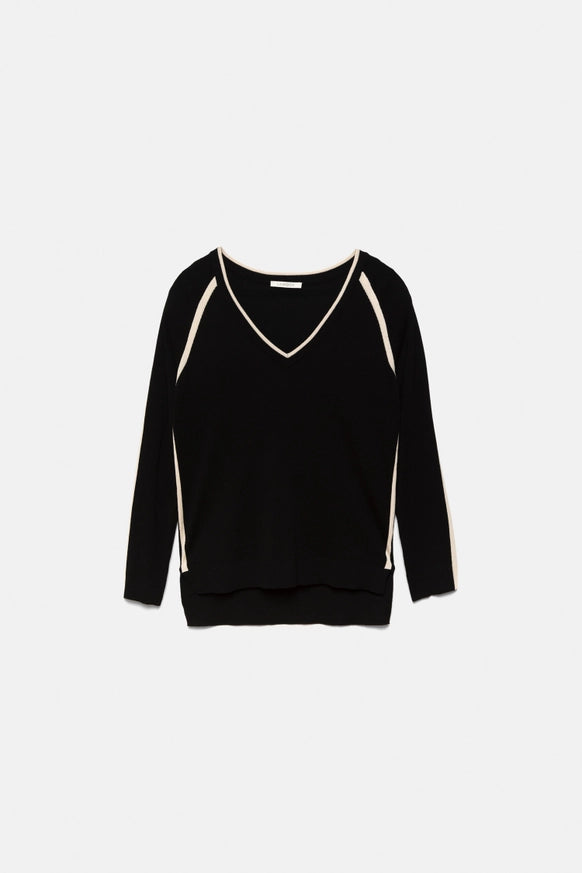 Knit Sweater in Black by LANIDOR