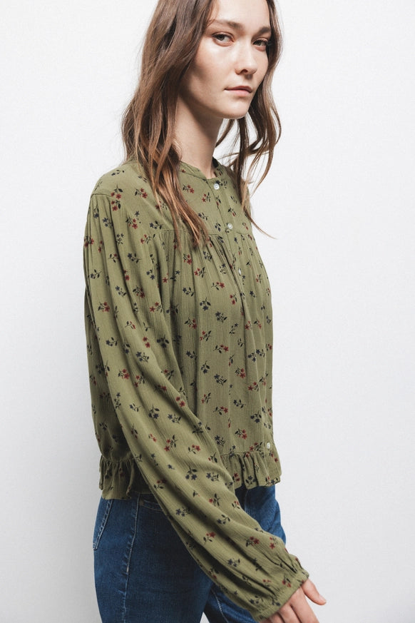 Floral Blouse in Green by LANIDOR