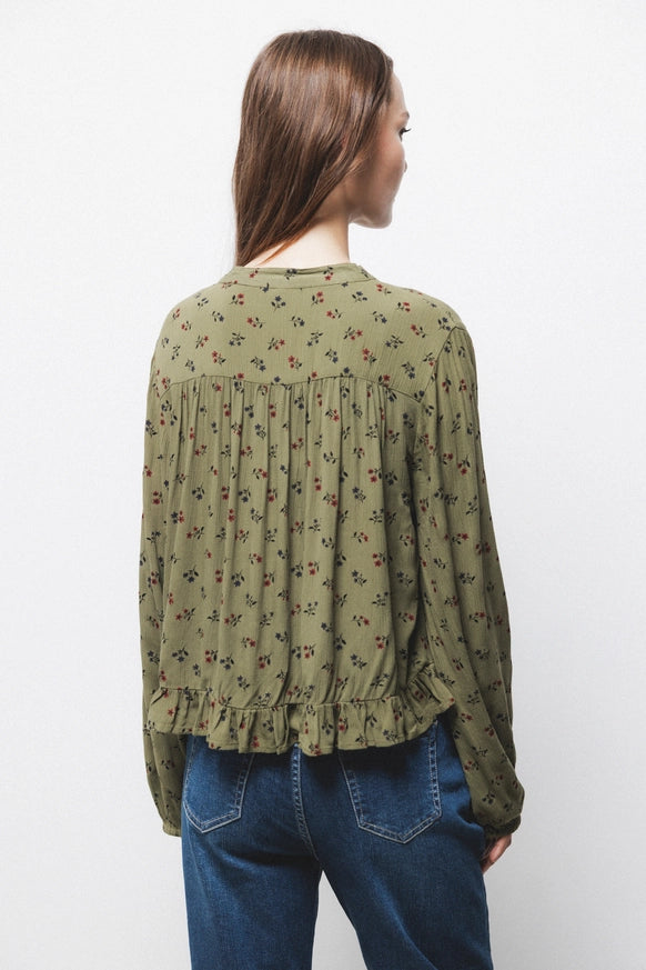 Floral Blouse in Green by LANIDOR