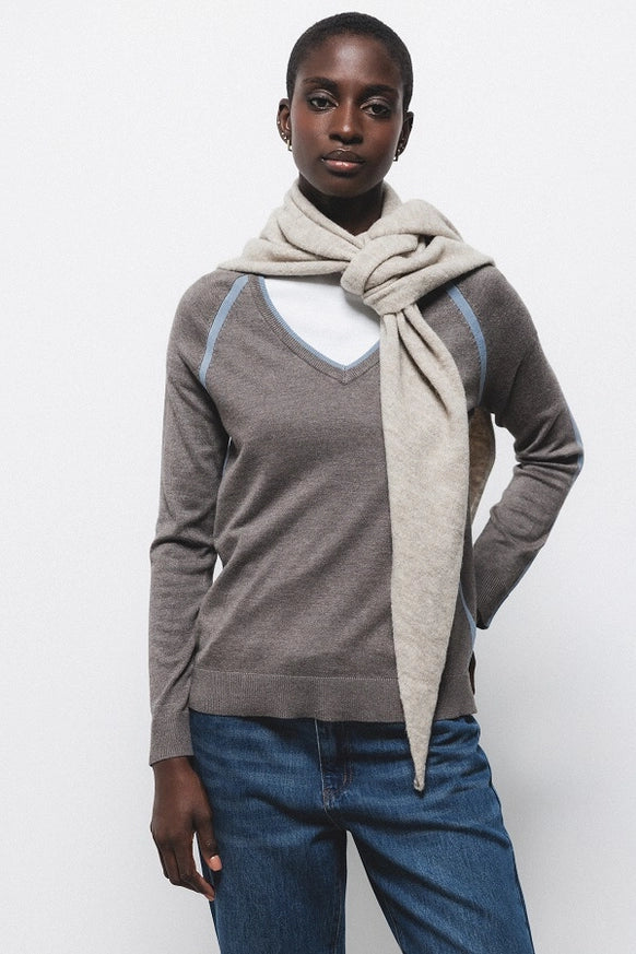 Knit Sweater in Grey by LANIDOR