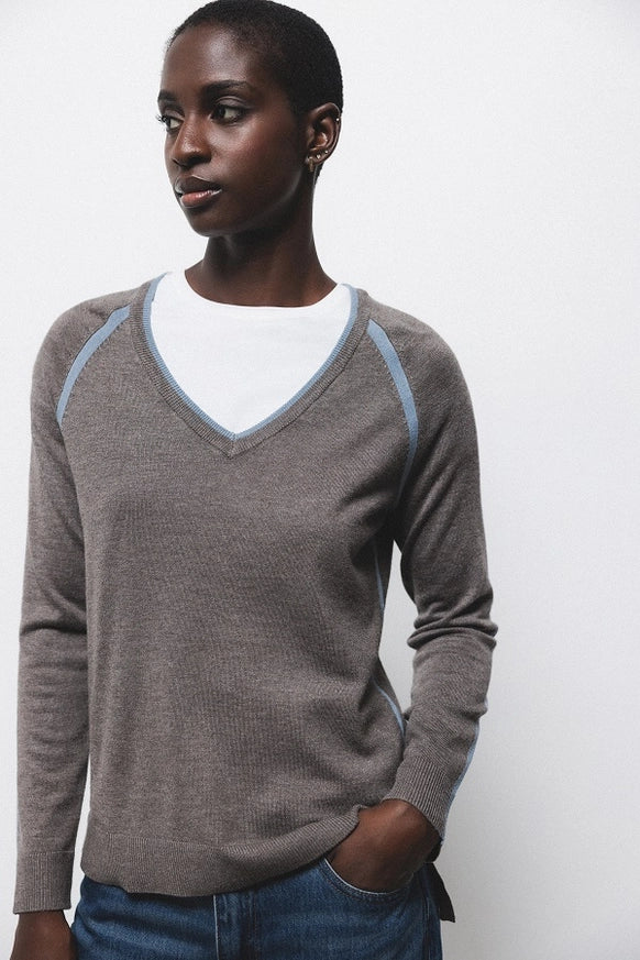 Knit Sweater in Grey by LANIDOR