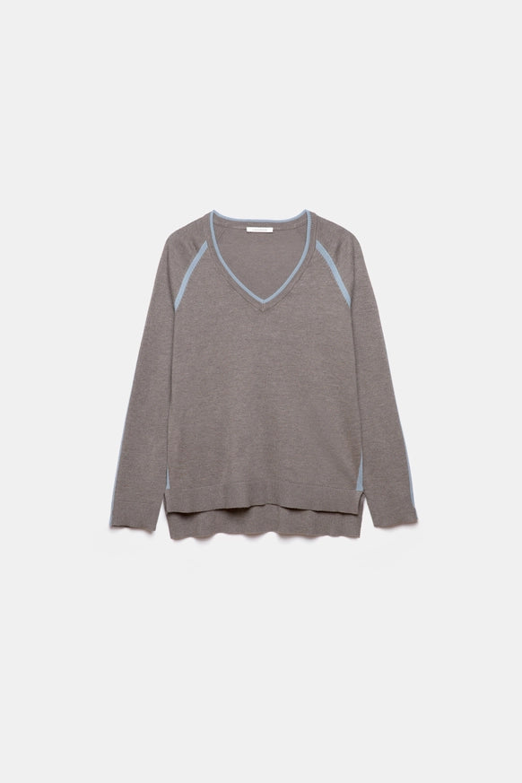 Knit Sweater in Grey by LANIDOR
