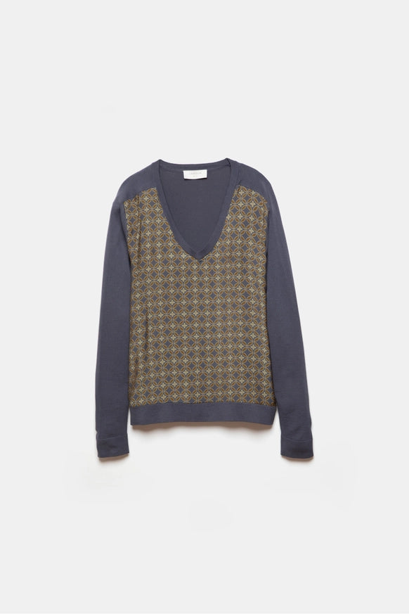 Knit Sweater with Jacquard by LANIDOR