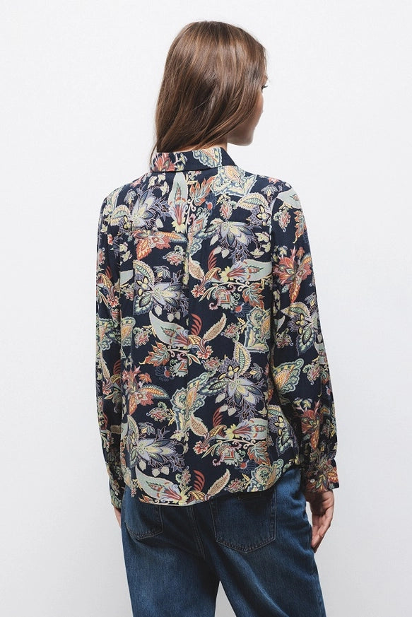 Floral Shirt in Navy Multi Print by LANIDOR