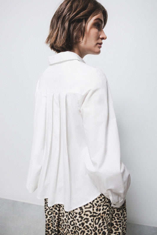 Plain White Shirt with Back Detail by LANIDOR