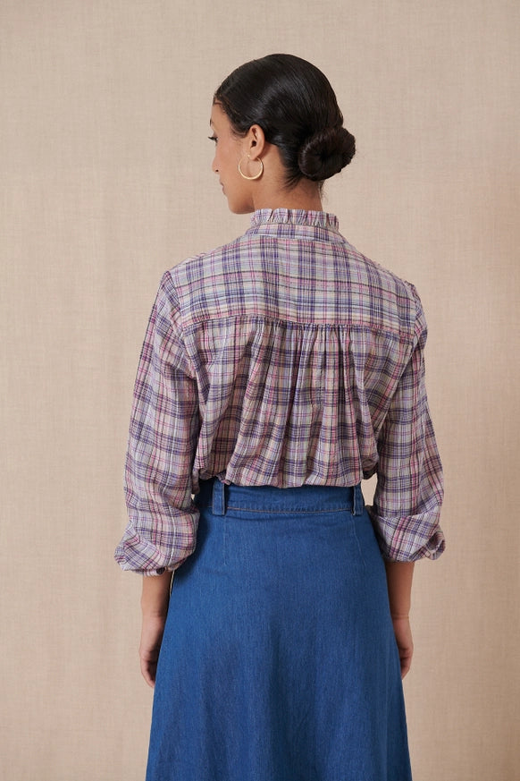 Tea Plaid Cotton Shirt by GARANCE PARIS