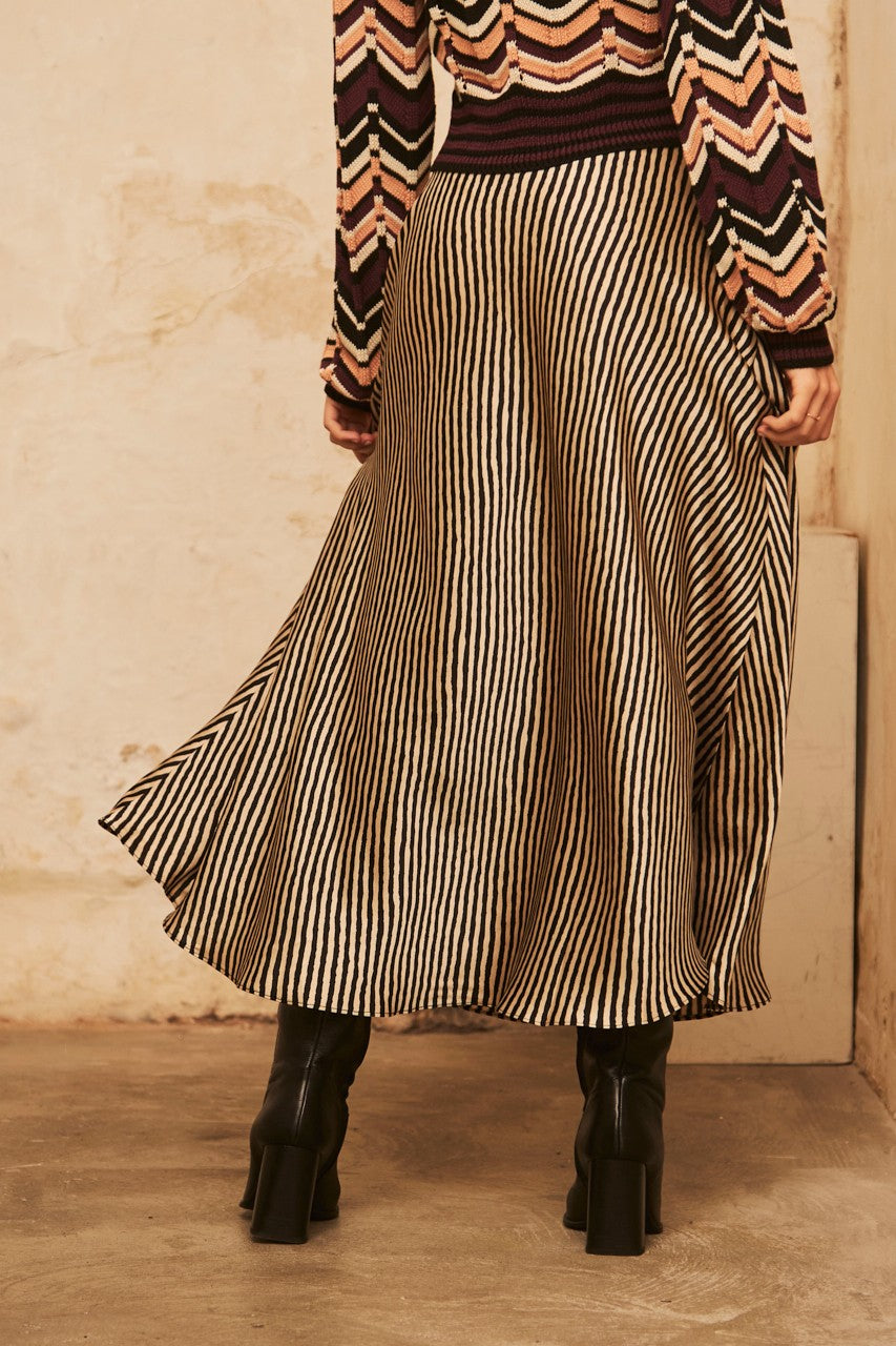 Black and White Striped Skirt by NKN