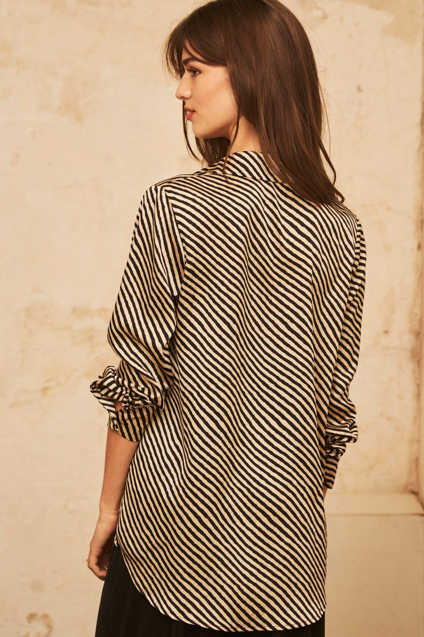 Black-White Striped Shirt by NKN