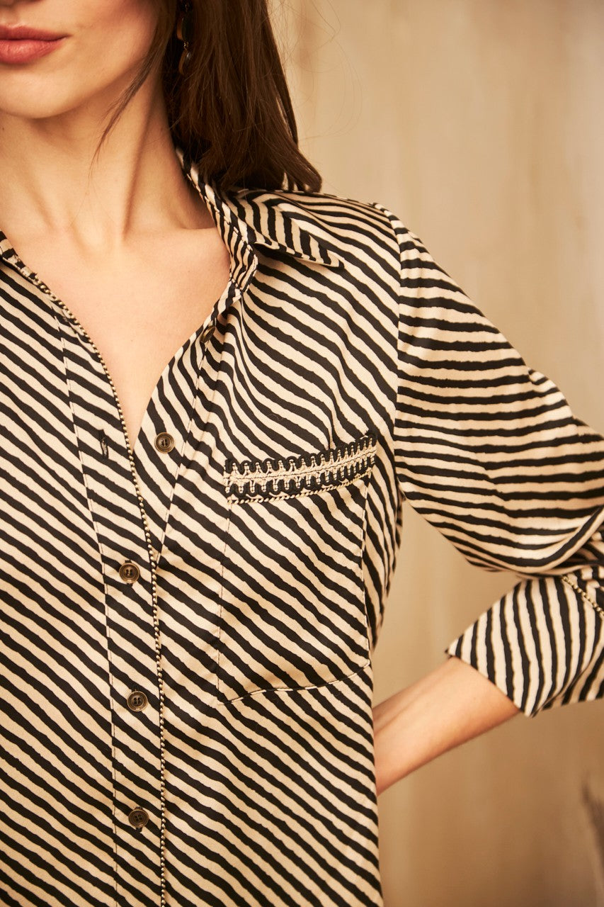 Black-White Striped Shirt by NKN