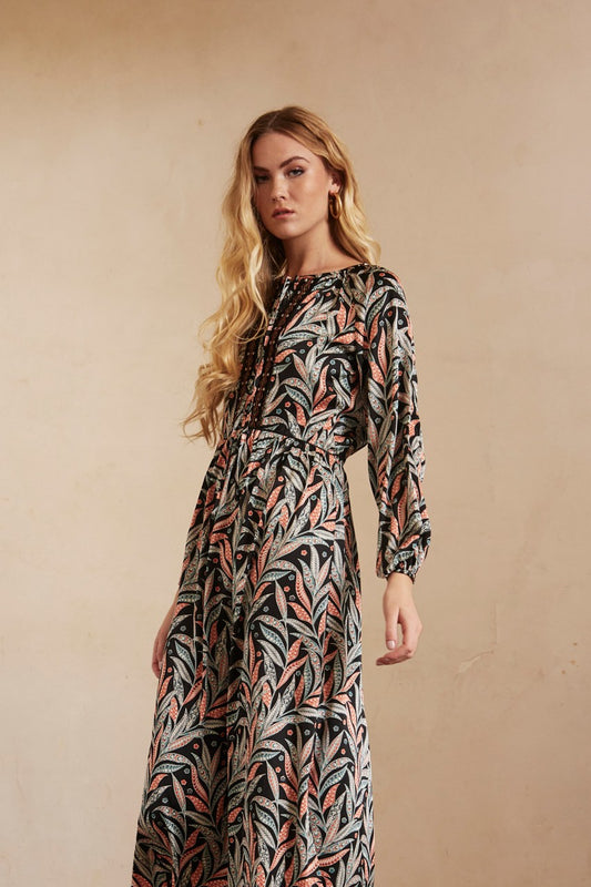 Midi Dress With Prints in black by NUD