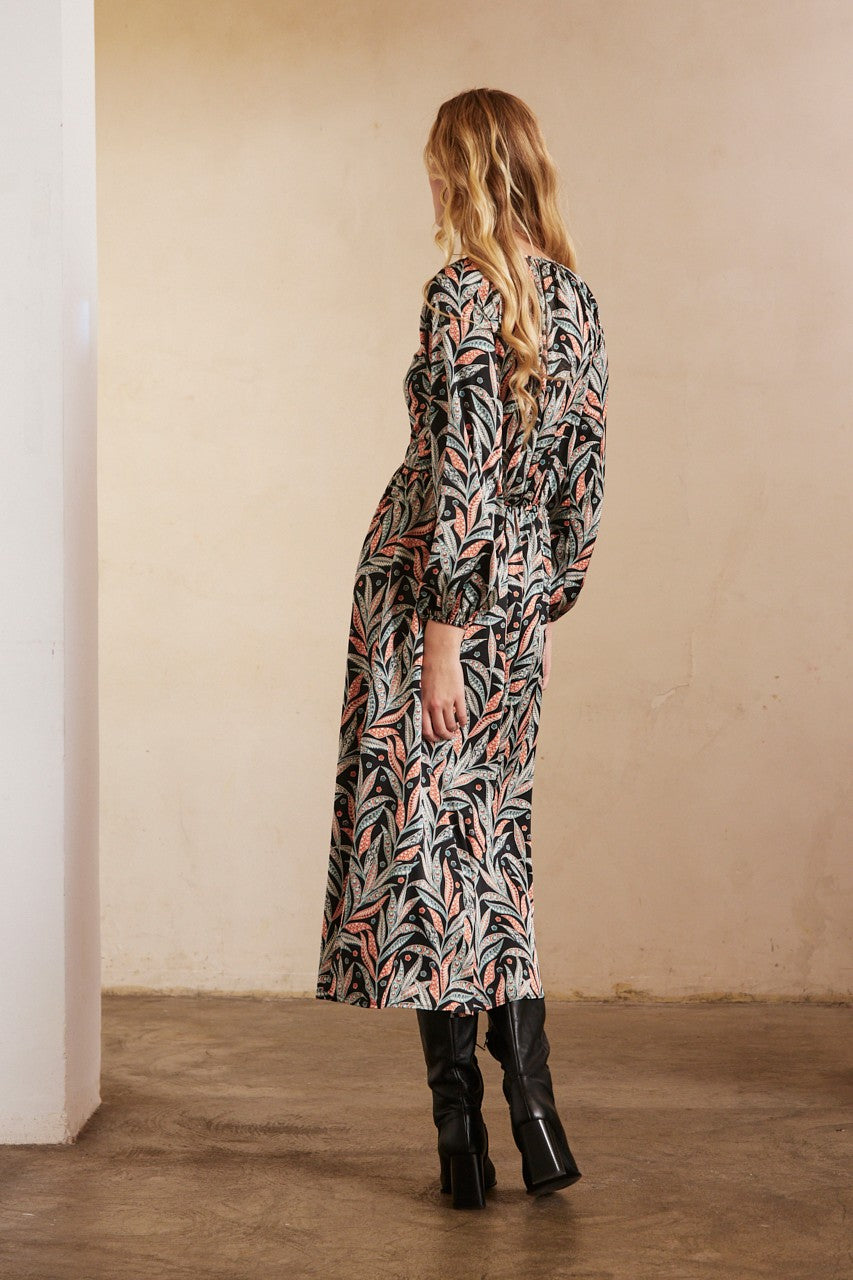 Midi Dress With Prints in black by NUD