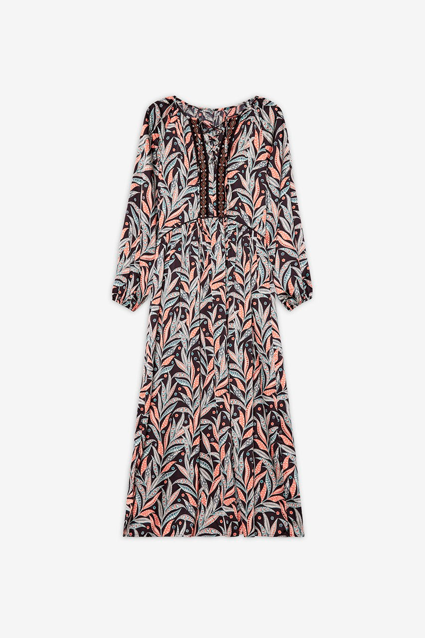 Midi Dress With Prints in black by NUD