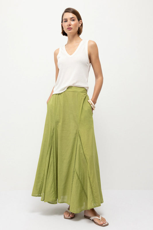 Penha Skirt in Pea Green