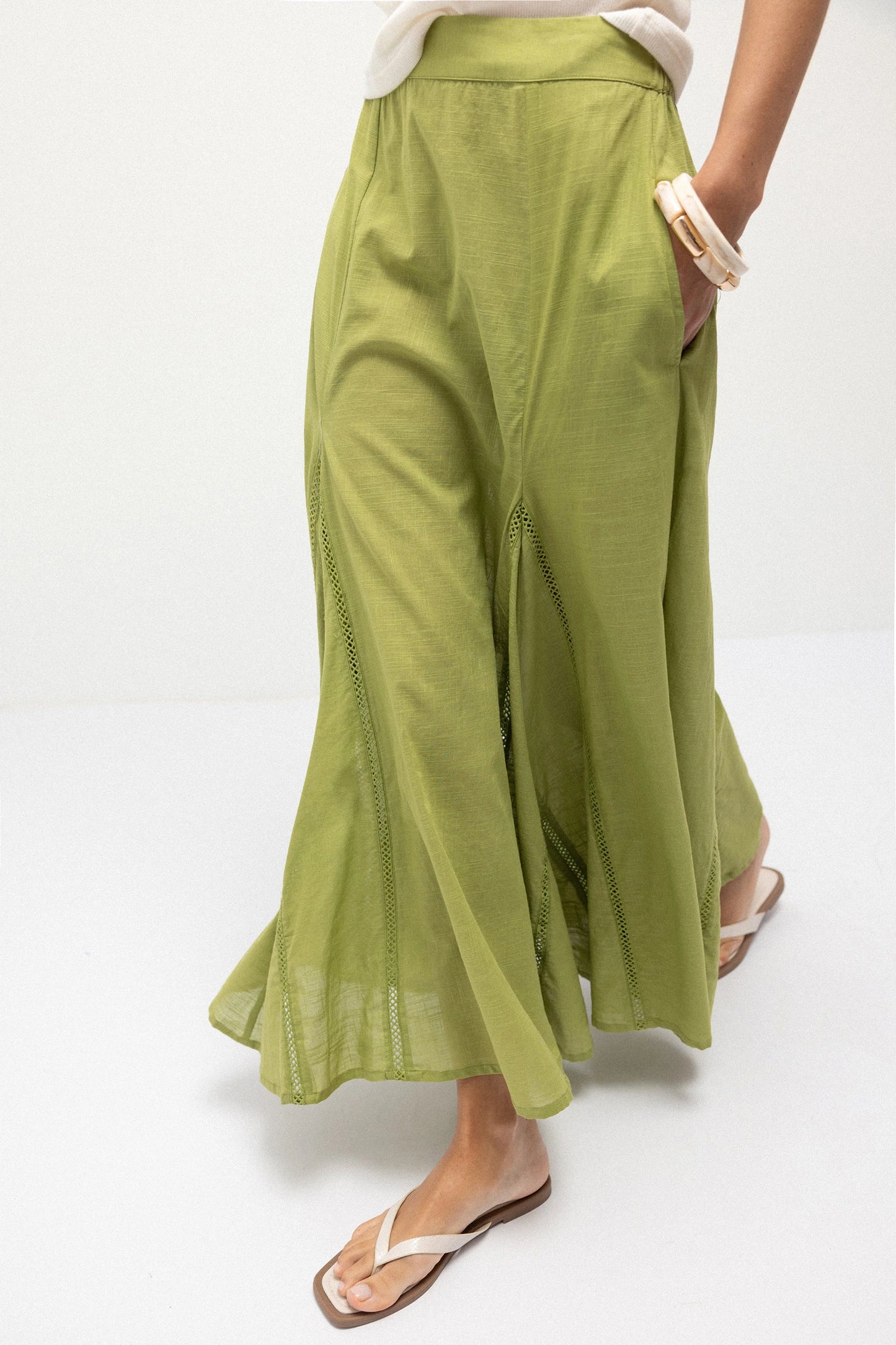 Penha Skirt in Pea Green