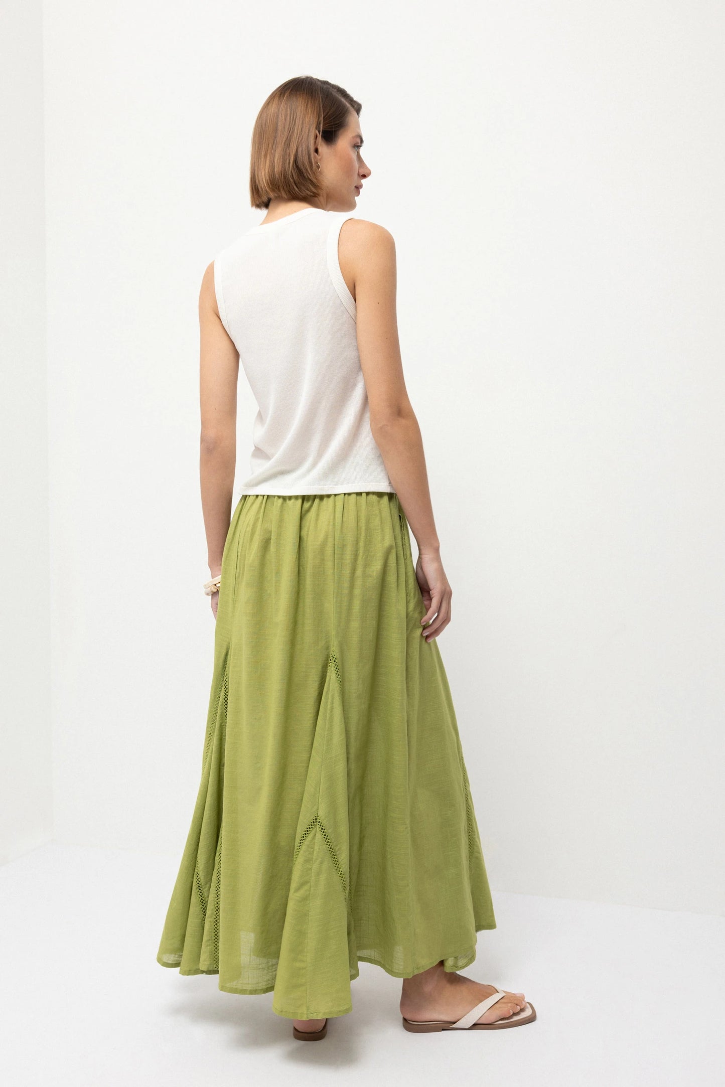 Penha Skirt in Pea Green